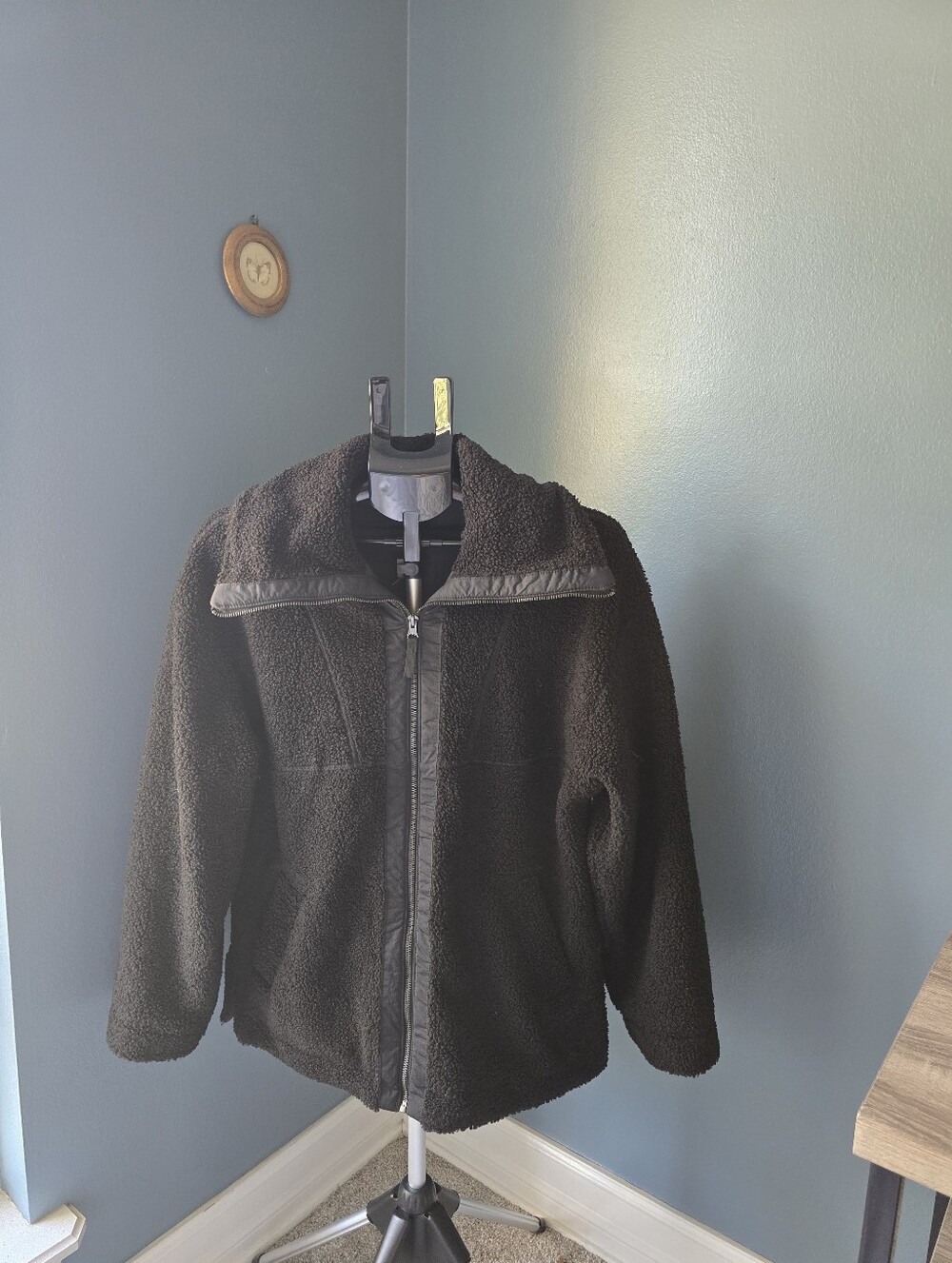 Womens  Black Sherpa Fleece Jacket